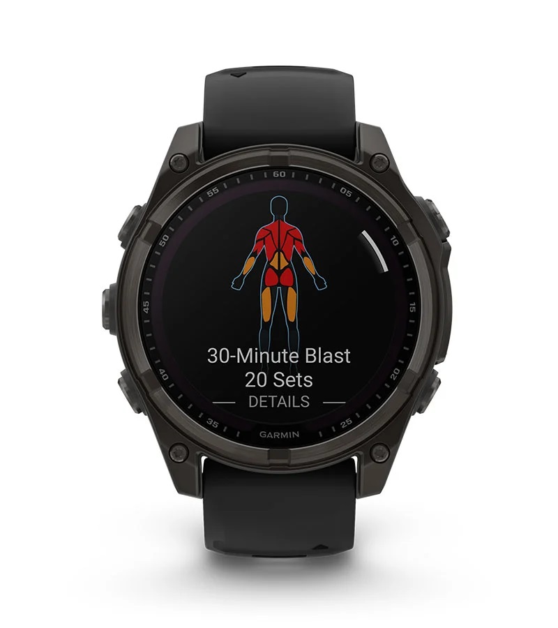 Умные часы Garmin Fenix 8, 47 мм, Solar, Sapphire Titanium with AMP yellow/graphite silicone band